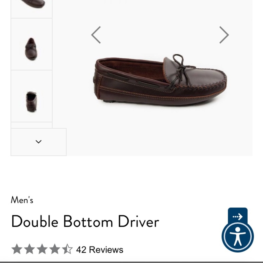 Minnetonka Mens Double Bottom Driver Mocassins, Size 10 Dark Brown - New in Box